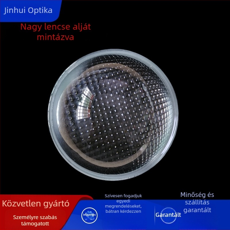 Autó lámpa lencséje, boroszilikát üveg, bead-sunburst felület textúra, modell 78, LED világításhoz