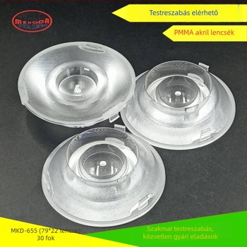 MKD-655 LED optikai lencse, 30°, PMMA, 4 lyuk, 228 g