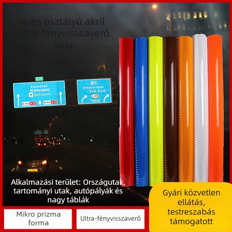 Nemzeti Szabvány 2345 Reflektív Film, Akril Prizma, Mérnöki Szilárdságú, Gyémánt Osztályú Reflektív Matrica, Magas Fényerő