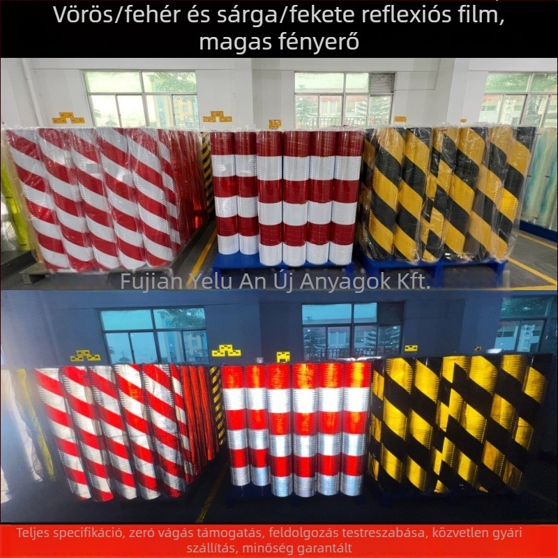 Elektromos oszlopokra szánt ütközésvédő visszaverő film, Prism visszaverő film sorozat, üzem hőmérséklet -30°C-tól 60°C-ig, Márka Night Road AN