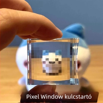 Minecraft kulcstartó - akril, Yuke Márka, rajzfilm stílus, kulcskiegészítő