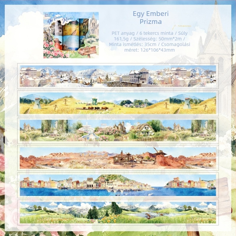 Yuezhen PET Szalag Naplókhoz - PET anyag, vastagság 0.01 mm, dekorációhoz, testreszabható feldolgozás