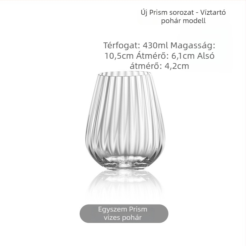 Kristály üveg kávéscsésze, kör alakú, modern minimalist stílus, fogantyú nélkül, kézzel égetett
