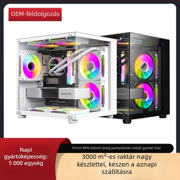 Prism mini asztali számítógép ház, SECC lemez, MicroATX kompatibilis, USB 3.0 elülső csatlakozó, függőleges kivitel, tápegység alsó pozícióban