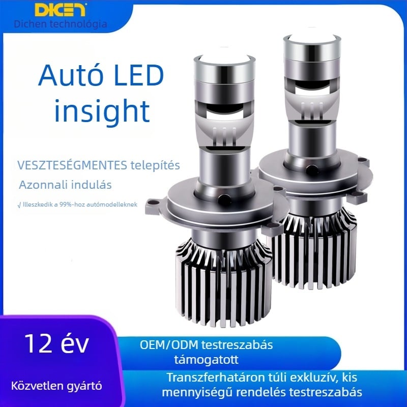 LED autófényszóró L40 lencsével, H4 kompatibilis, 33W 12V, IP68, 5000-8000 lm