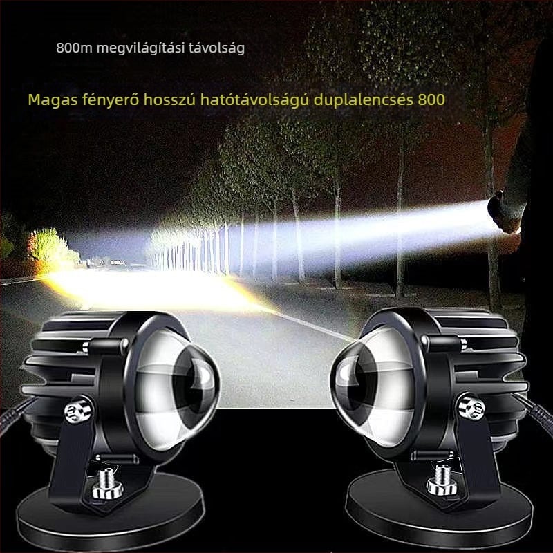 Autó LED reflektor hosszú hatótávolságú lézerrel és átlátszó tükörrel – terepjármű grille felújítás (60W, 12-24V, TP20, 3000h)
