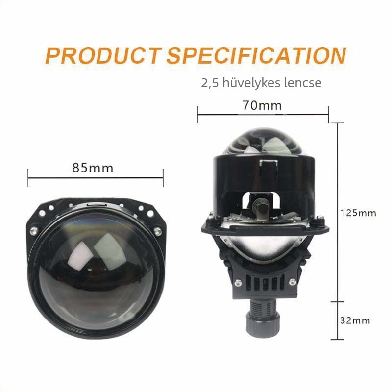 Iboom 2,5 hüvelykes kettős optikájú autófény LED-del, 65W, H4/H7 kompatibilis