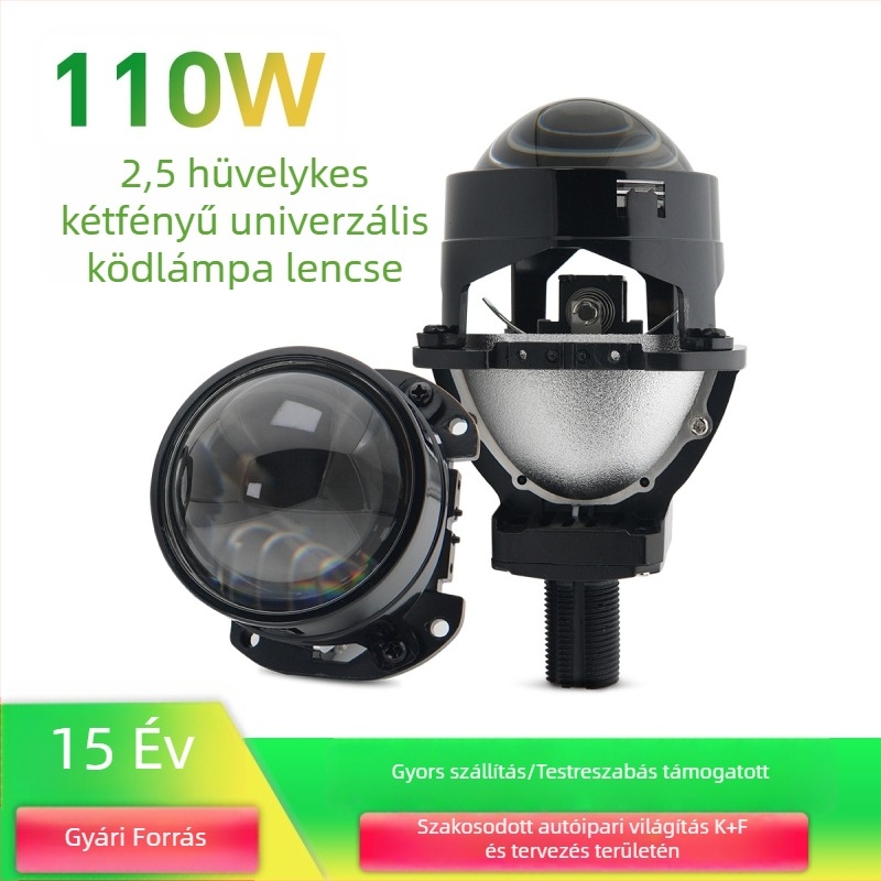 Left Class 2,5 hüvelykes kettős lencsés LED autófény, 55W, 12V, 5000–6000 lm