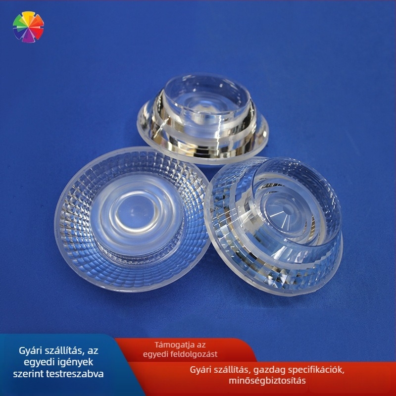 COB LED optikai lencse, CR modell, PMMA, fényáteresztés 98%, sugárzási szögek 12/24/36/60