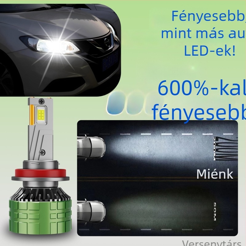LED autó lámpák lézer technológiával, Haihuate, alumínium test, univerzális kompatibilitás, modellek H7/H4/H1/H11, 120W