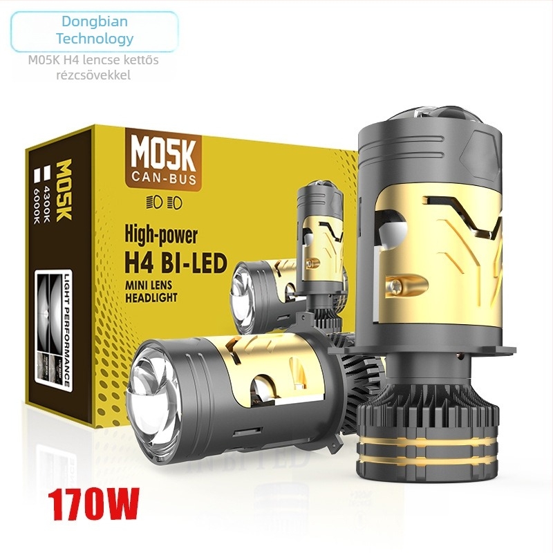 M05K autó LED lámpa, nagy teljesítményű, integrált hosszú és közeli fény, H4 mátrix lencsével