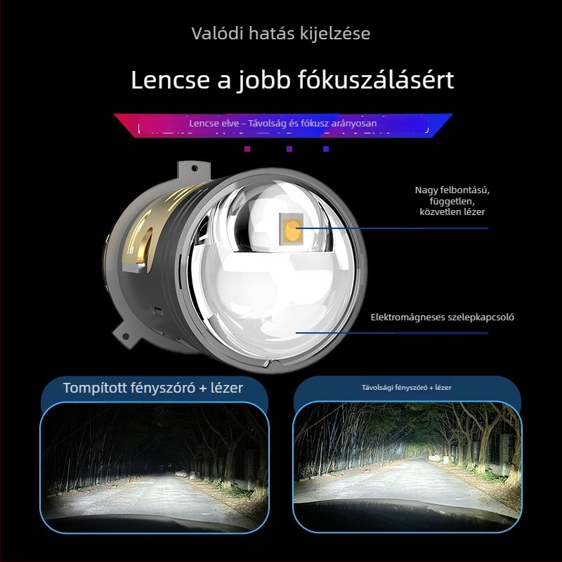 M05K autó LED lámpa, nagy teljesítményű, integrált hosszú és közeli fény, H4 mátrix lencsével