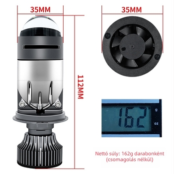 M01K Kétlencsés LED H4 fényszóró autókhoz és motorkerékpárokhoz