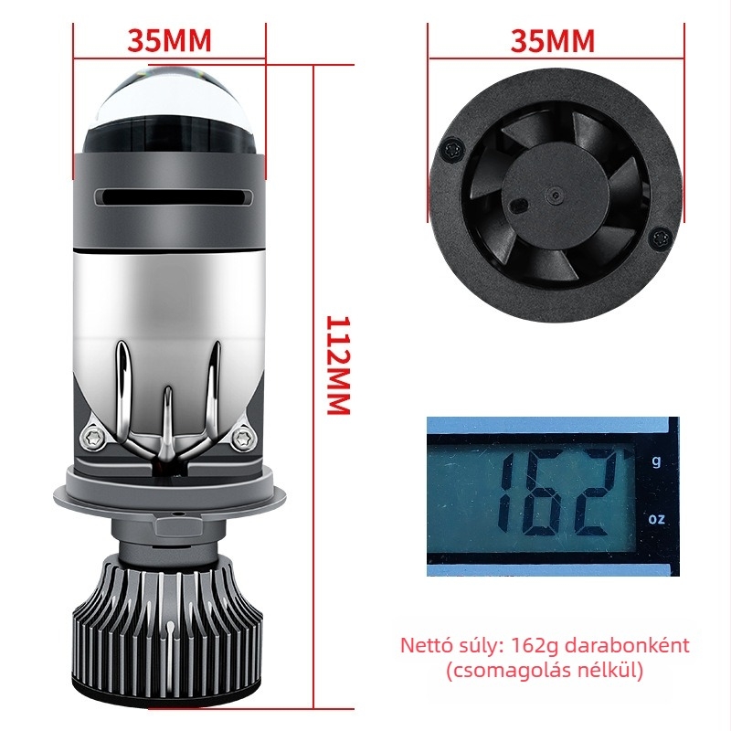 M01K Kétlencsés LED H4 fényszóró autókhoz és motorkerékpárokhoz