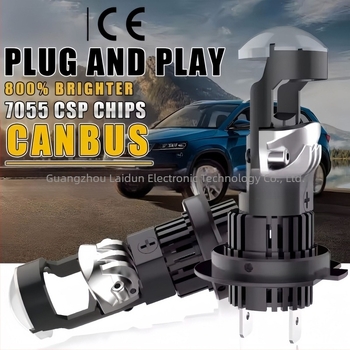 LED autó lámpa fisheye lencsével és bifokális lencsével H7/H11/H4 - plug-in, 12V, 65W, 6500lm, IP68
