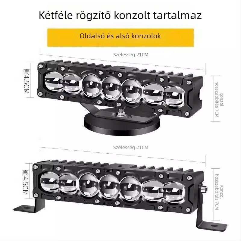 LA7 hét LED-es közvetlen fénysugárú reflektor lézerlencsével teherautókhoz, külső rács módosítás
