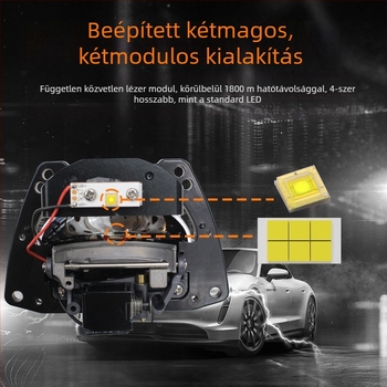 HAIZG autó LED fényszóró H5 rövid kettős fókuszú lencsével, 70W-os nagy teljesítményű lézeres közvetlen lencse