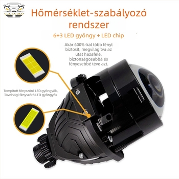 Autó LED lencse, 2,5 hüvelyk, dupla lámpa pohárban, bi-optikus lencse, rövid verzió, 70W