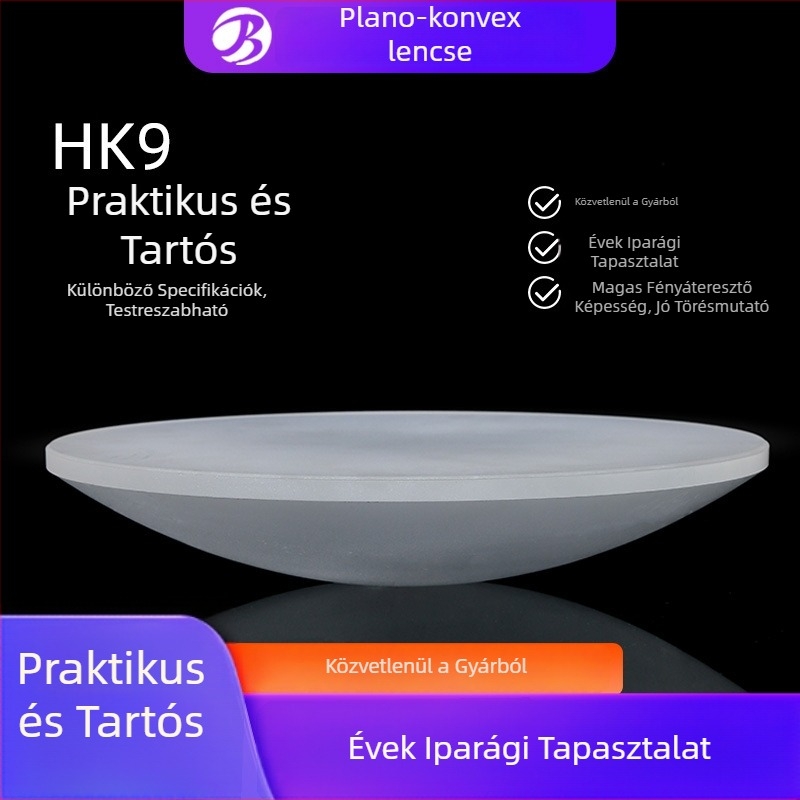 HK9 Üveg plano-konvex lencse teleszkóp megfigyeléséhez, lézeres fókuszrendszer, optikai adó-vevő, projekció és teleobjektív