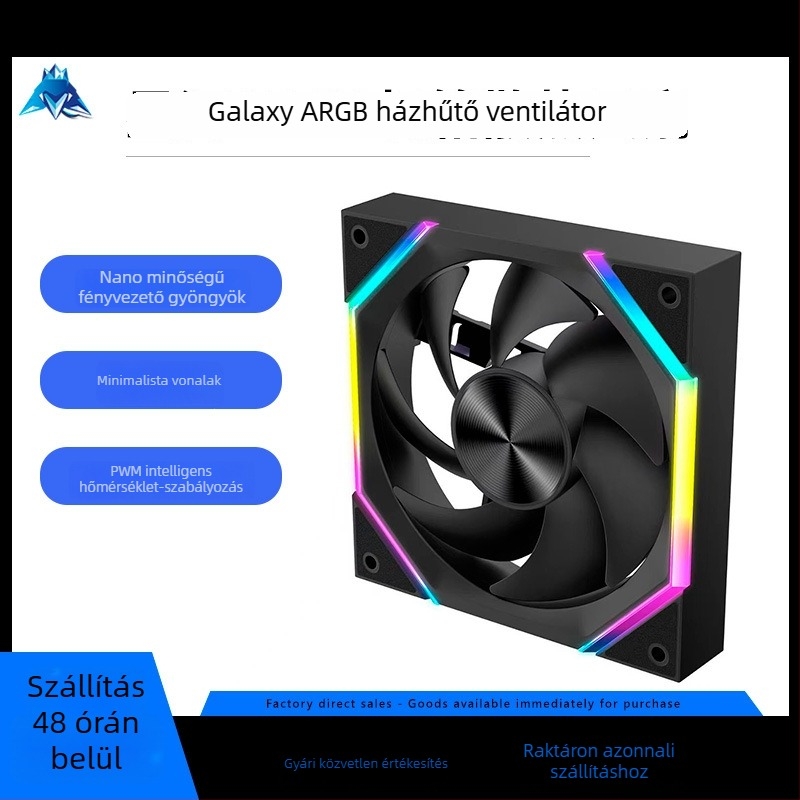 Galaxy ARGB PWM intelligens hőmérséklet-szabályozású számítógépház ventillátor – kiváló hűtéssel