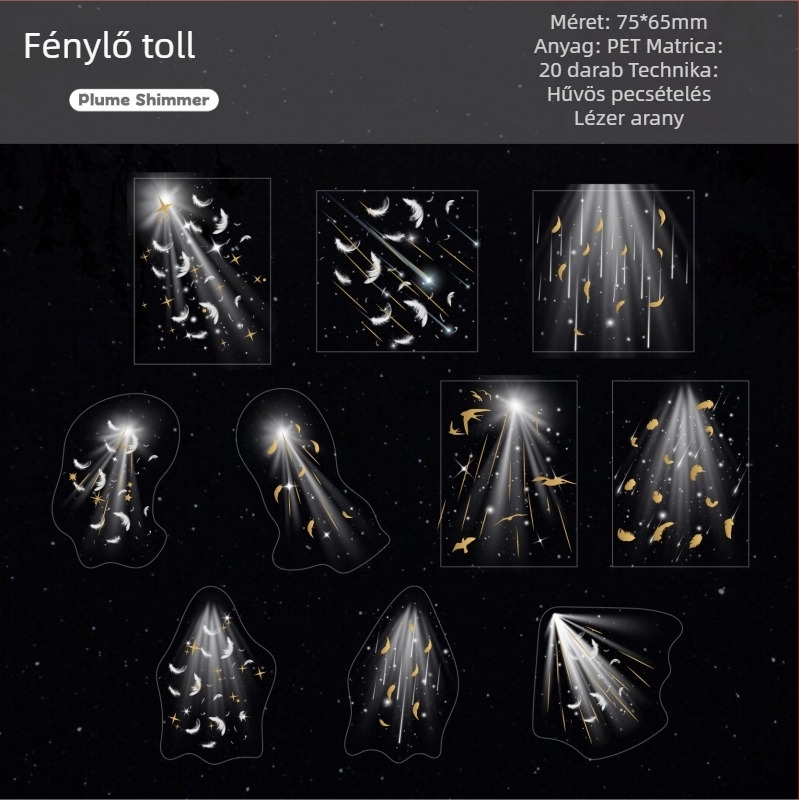 PET matricás csomag tervezőhöz – DIY anyag naplóhoz, 20 lap, 6 stílus, 14 g
