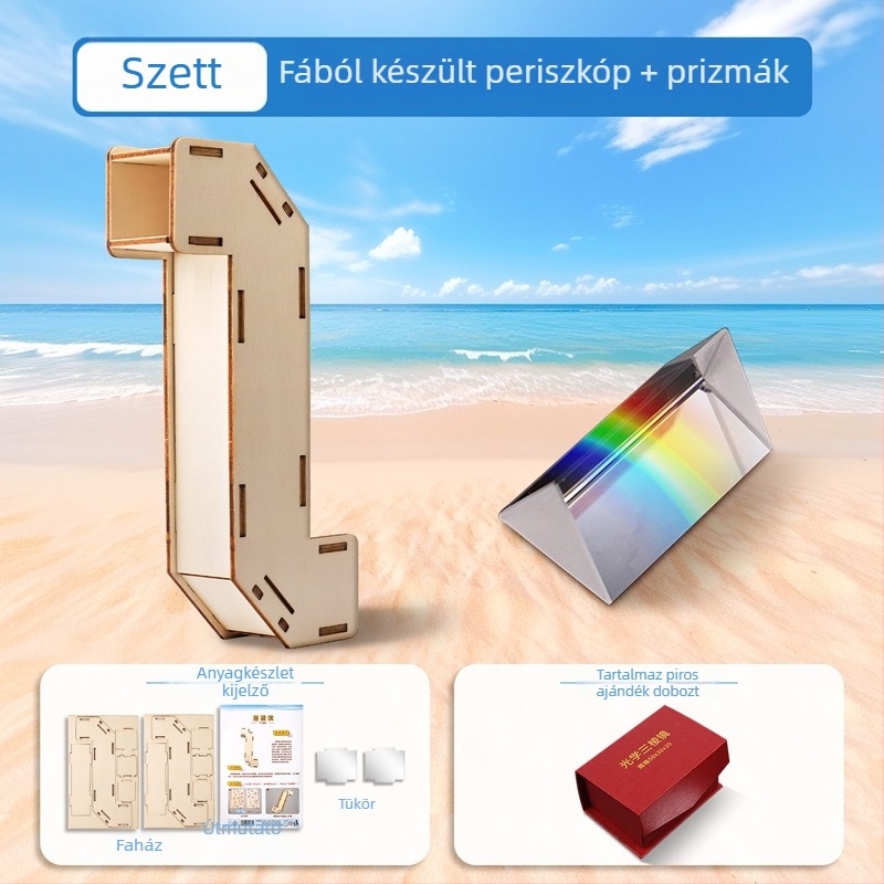 Periszkóp DIY készlet — fa alapanyag, interaktív tudományos projekt 7–14 éveseknek, fejleszti a kézügyességet