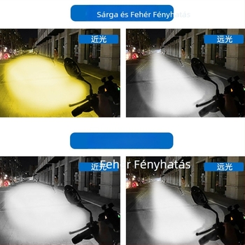 Motorkerékpár LED fényszóró optikai lencsével, 11W, 12-80V, 1320lm, alumínium ház