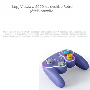 Játékvezérlő vezeték nélküli töltőbázissal és mechanikus gombokkal, Bluetooth, kompatibil Switch, PC, Android és tabletával, rezgés
