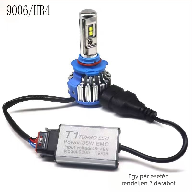 TCYATO T1S autó LED fényszórók H7, H11 és 9005-hoz önálló lencsés LED diodákkal, alumíniumötvözet, 12–24V