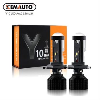Y10 LED fényszóró lencsével, H4 kettős fény, 4200 lm, 12V, 40W, vízálló