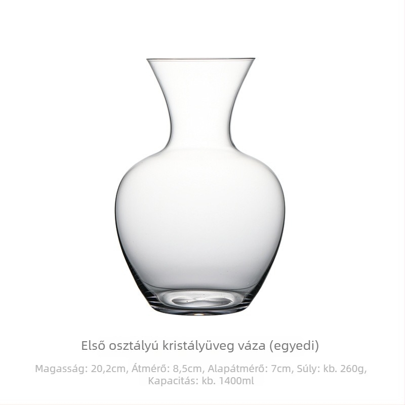 GENIYA kristály decanter, 1000 ml+ kapacitás, modern egyszerű stílus