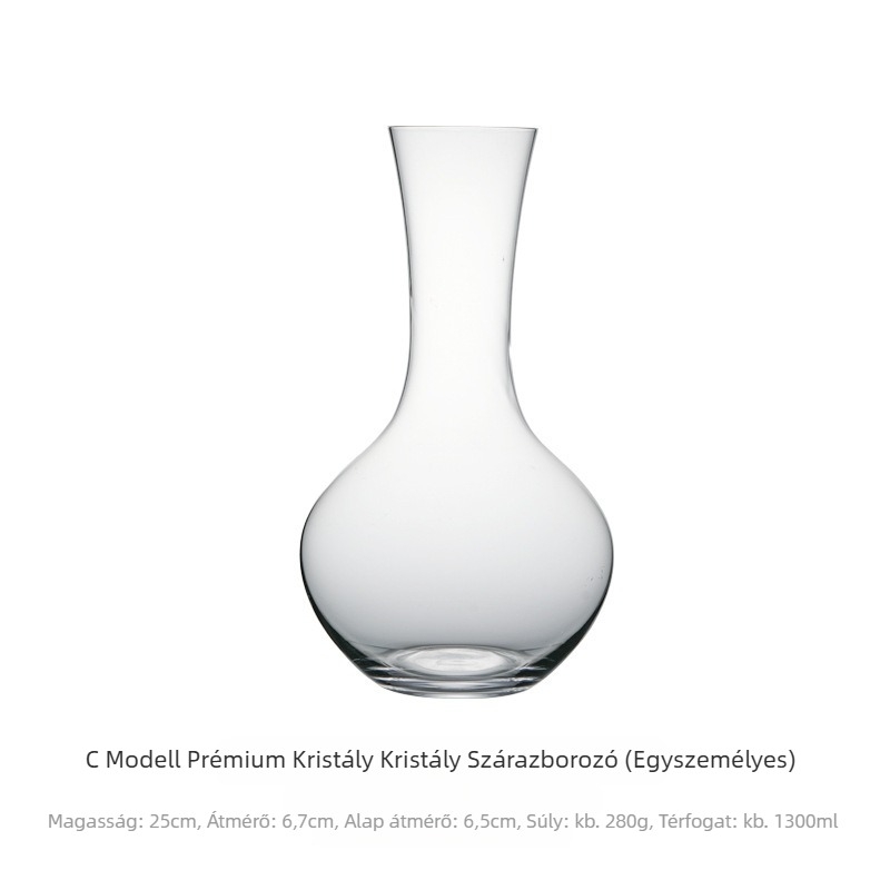 GENIYA kristály decanter, 1000 ml+ kapacitás, modern egyszerű stílus