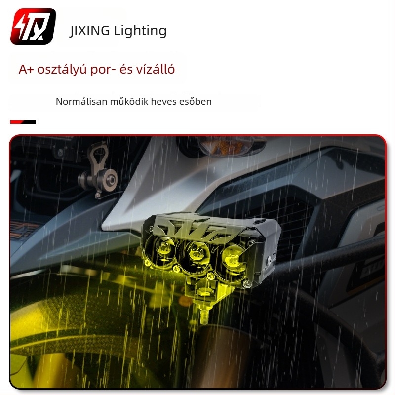 Háromlencsés motorkerékpár spotlámpák, off-road külső első lámpák, segédfények, nagy fényerő