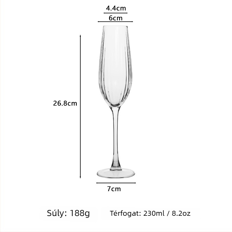 Kristály prism pohárkészlet - vörösboros, pezsgő és koktél poharak, nordic stílus, 5 db, kapacitás 501–600 ml, csomagolás színes dobozban