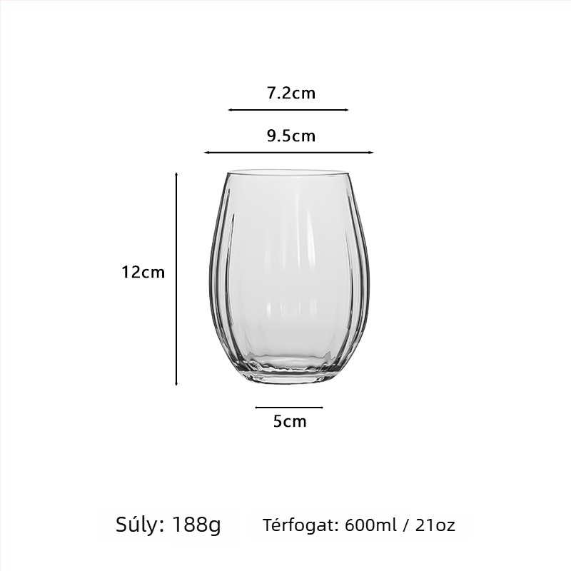 Kristály prism pohárkészlet - vörösboros, pezsgő és koktél poharak, nordic stílus, 5 db, kapacitás 501–600 ml, csomagolás színes dobozban