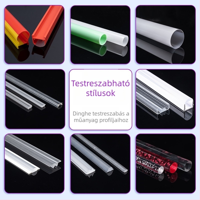 Dinghe egyedi LED fényvezető – szalag és fényvezető oszlop, PMMA, 85–90% átlátszóság, 40° sugárzási szög, modell DHT-Y-00323