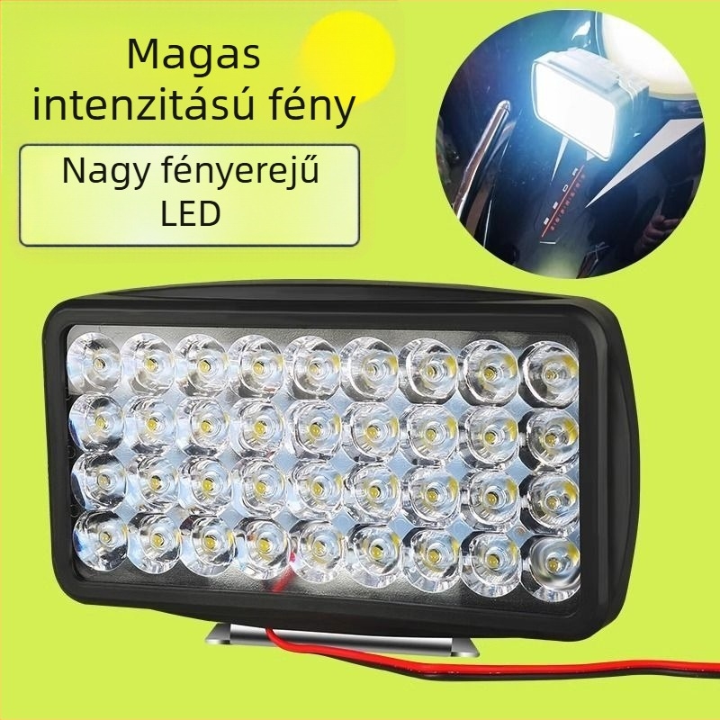 Motorkerékpár előtti LED lámpa külső lencsével, elektromos triciklihez, 12V, 80A
