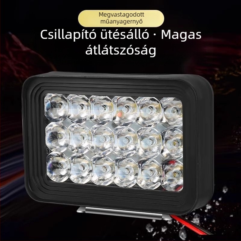 Motorkerékpár előtti LED lámpa külső lencsével, elektromos triciklihez, 12V, 80A