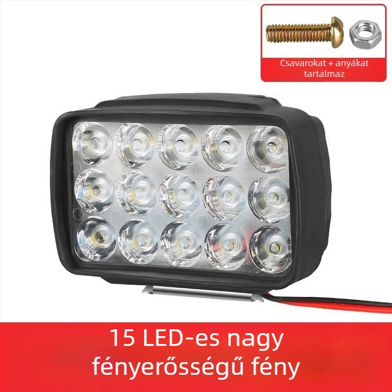 Motorkerékpár előtti LED lámpa külső lencsével, elektromos triciklihez, 12V, 80A