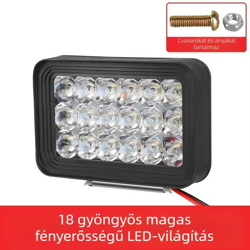 Motorkerékpár előtti LED lámpa külső lencsével, elektromos triciklihez, 12V, 80A