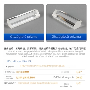 1/10λ pentagonális prizma 632,8 nm-en, AR bevonattal spektrális diszperzióhoz