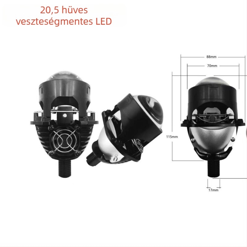 Autó LED fényszóró dupla lencsével, kompatibil H4/H7 és 9005/9006, 55W, 12V, 10000LM, LED 3570, összeszerelés nélkül