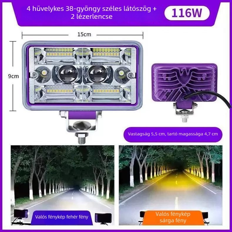 24V-os LED első fényszóró elektromos járművekhez, vízálló, 3000 lm, Laser Cannon stílus