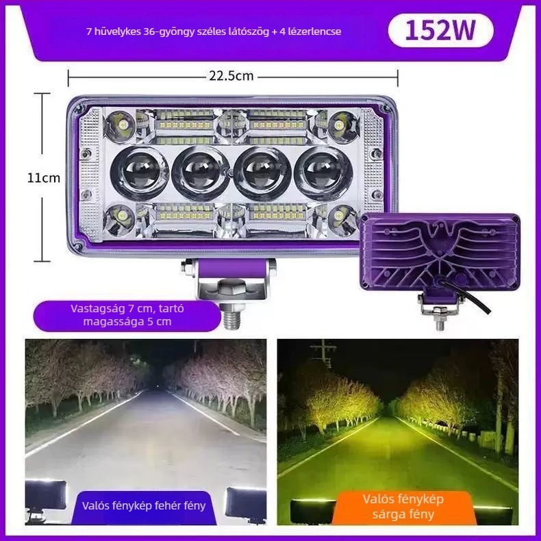 24V-os LED első fényszóró elektromos járművekhez, vízálló, 3000 lm, Laser Cannon stílus