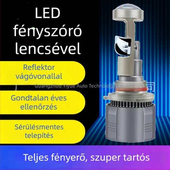 Kétlencsés LED első lámpák autókhoz, kompatibilis H7, H8, H11, 9005, 9006