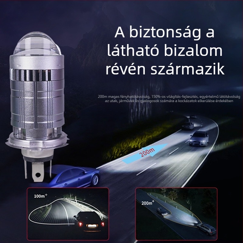 LED fényszóró autóhoz és motorkerékpárhoz, M6-H4, 45W, DC9-60V, IP67, 30000h, univerzális