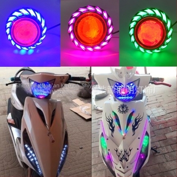 Motorkerékpár LED fényszóró angyal- és démon szemekkel, Cree LED, 1200 lm, 10W, 12–80V, Hot Wheel modell