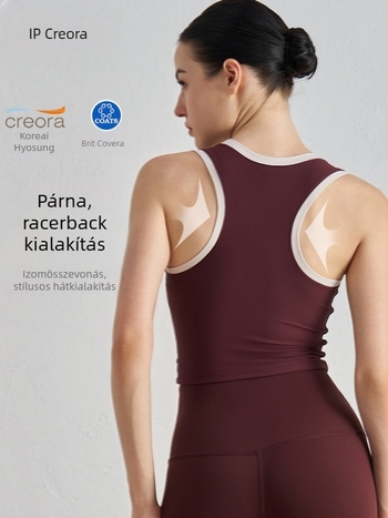 Jóga felső melltartó betétekkel - légáteresztő, fix kosár, ütéscsillapító, karcsú szabású