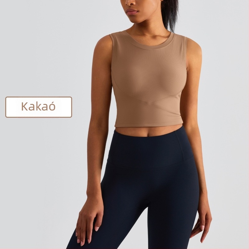 Jóga felső melltartó betétekkel - légáteresztő, fix kosár, ütéscsillapító, karcsú szabású