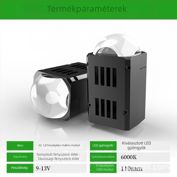1,8 colos mátrix modulú LED fényszórók lézerlencsével, eredeti autóhoz, távol- és közelfény frissítés, ultra fényes vetítés